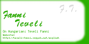 fanni teveli business card